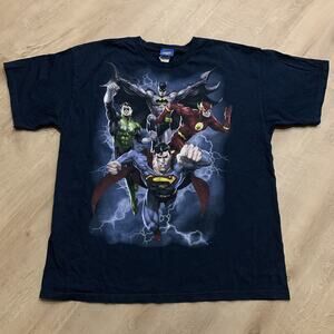 DC Comics Justice League Batman Superman Flash Green Lantern T-Shirt Men's XL